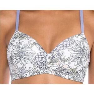 Kindly Yours Womens Floral Adjustable Strap Wirefree Tee Shirt Bra Size 36D NWT